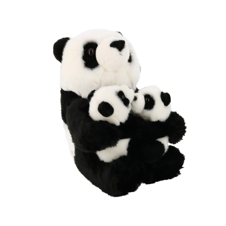 Peluche panda Shan et ses bébés